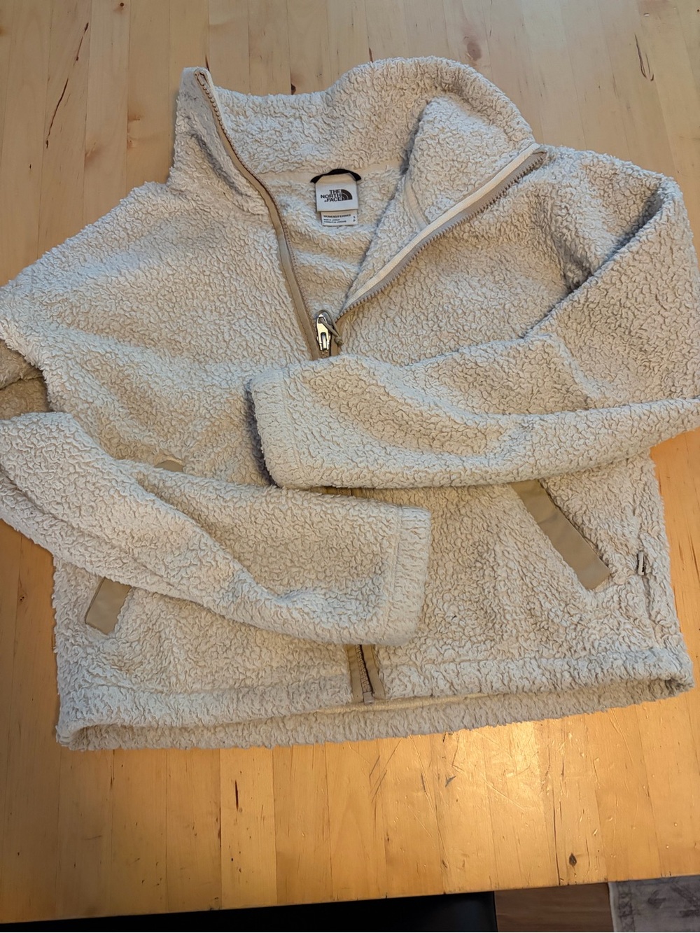 The North Face  Zip-Up Sherpa Fleece Jacket - Cream